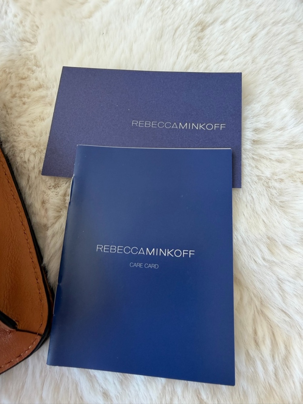 Rebecca Minkoff Tan Leather & Haircalf Crossbody with Gold Buckle - Picture 4 of 5